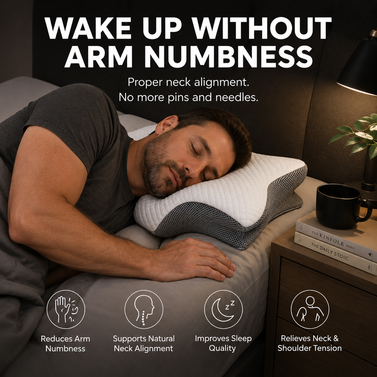 Align Pro Cervical Pillow - For Side Sleepers Who Wake Up With a Numb Arm