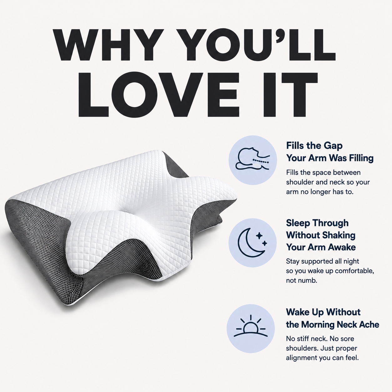 Align Pro Cervical Pillow - For Side Sleepers Who Wake Up With a Numb Arm