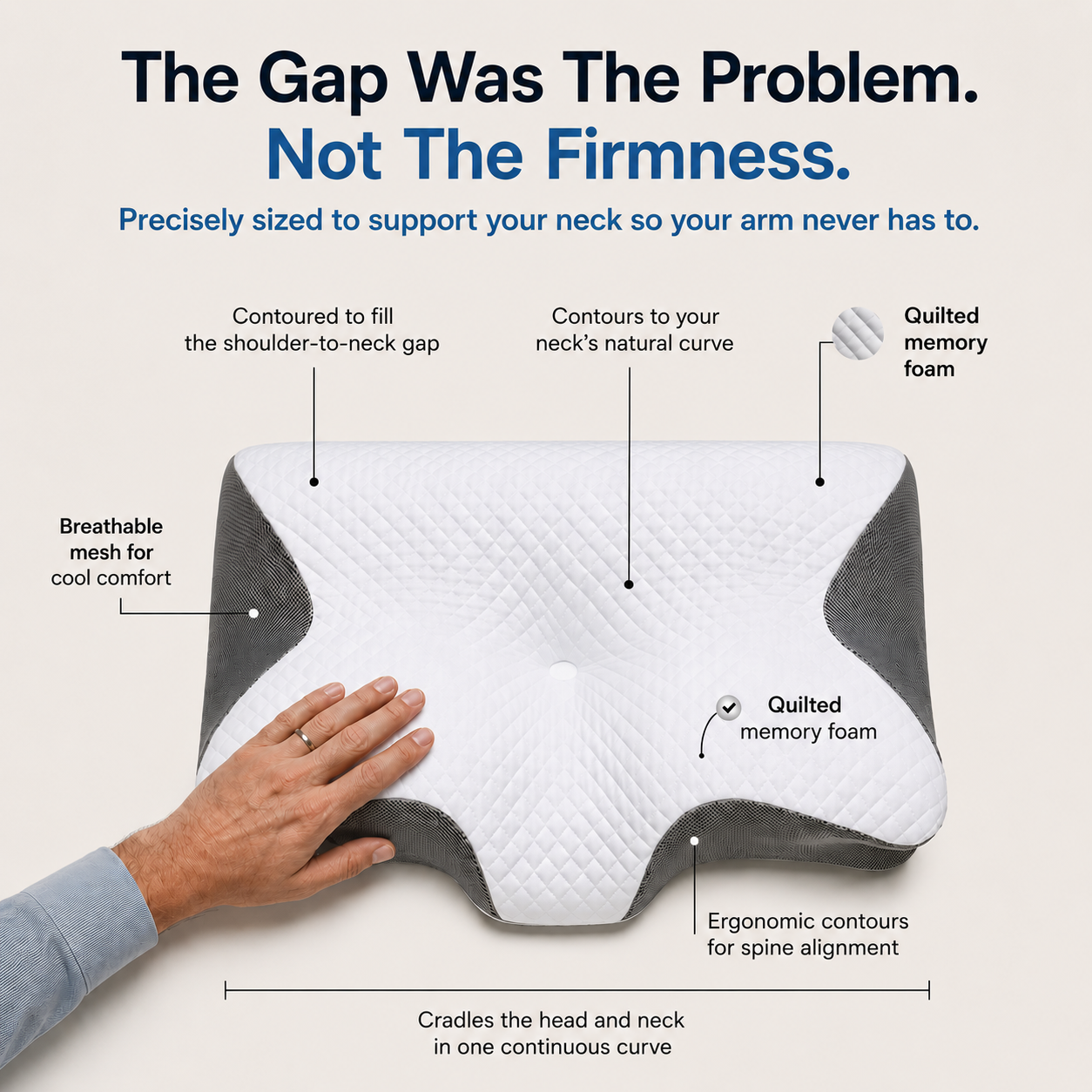 Align Pro Cervical Pillow - For Side Sleepers Who Wake Up With a Numb Arm