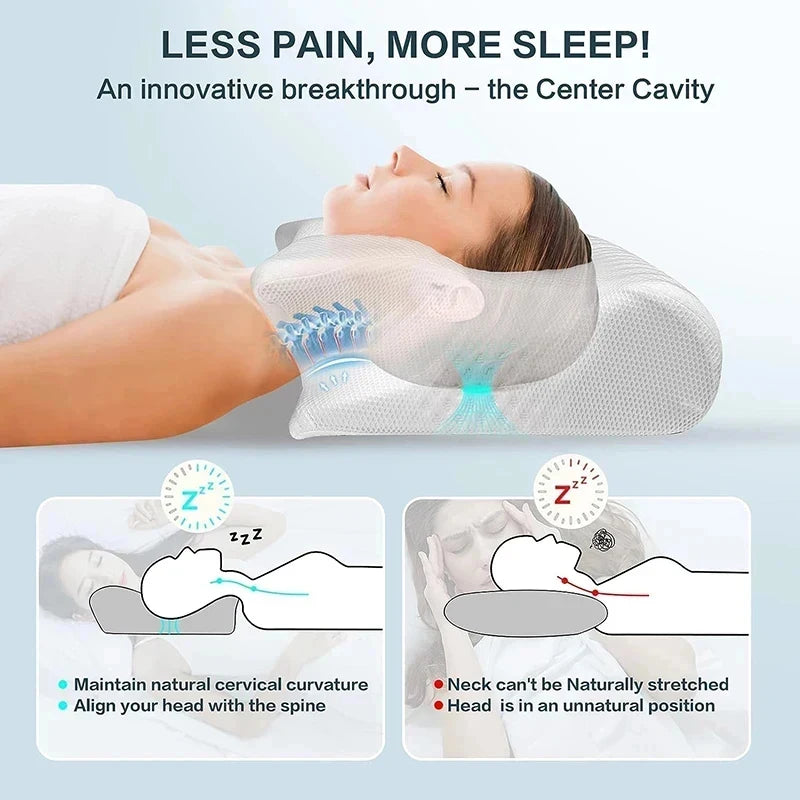 Memory Foam Cervical Pillow Ergonomic Orthopedic Support Neck Pain Relief Breathable Contour Bed Pillow For All Sleepers