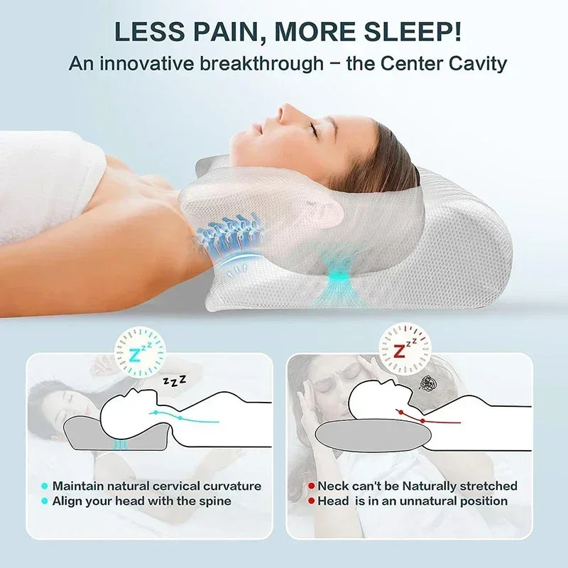 Memory Foam Cervical Pillow Ergonomic Orthopedic Support Neck Pain Relief Breathable Contour Bed Pillow For All Sleepers