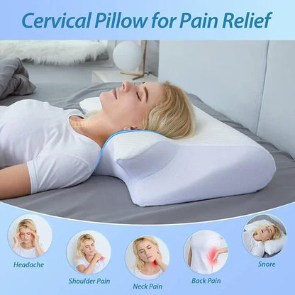 Memory Foam Cervical Pillow Ergonomic Orthopedic Support Neck Pain Relief Breathable Contour Bed Pillow For All Sleepers