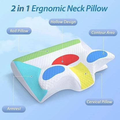 Memory Foam Cervical Pillow Ergonomic Orthopedic Support Neck Pain Relief Breathable Contour Bed Pillow For All Sleepers