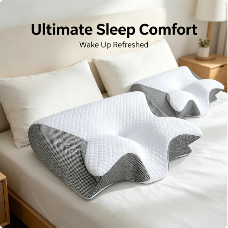 Memory Foam Cervical Pillow Ergonomic Orthopedic Support Neck Pain Relief Breathable Contour Bed Pillow For All Sleepers